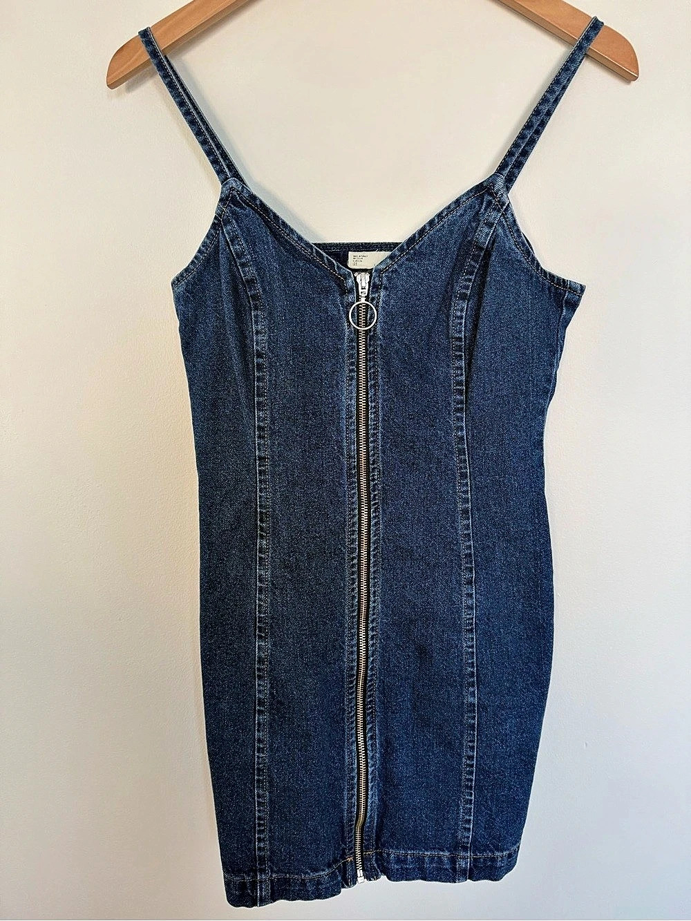 Topshop Moto Full Zip Denim Dress Mini Dress Blue Size 4